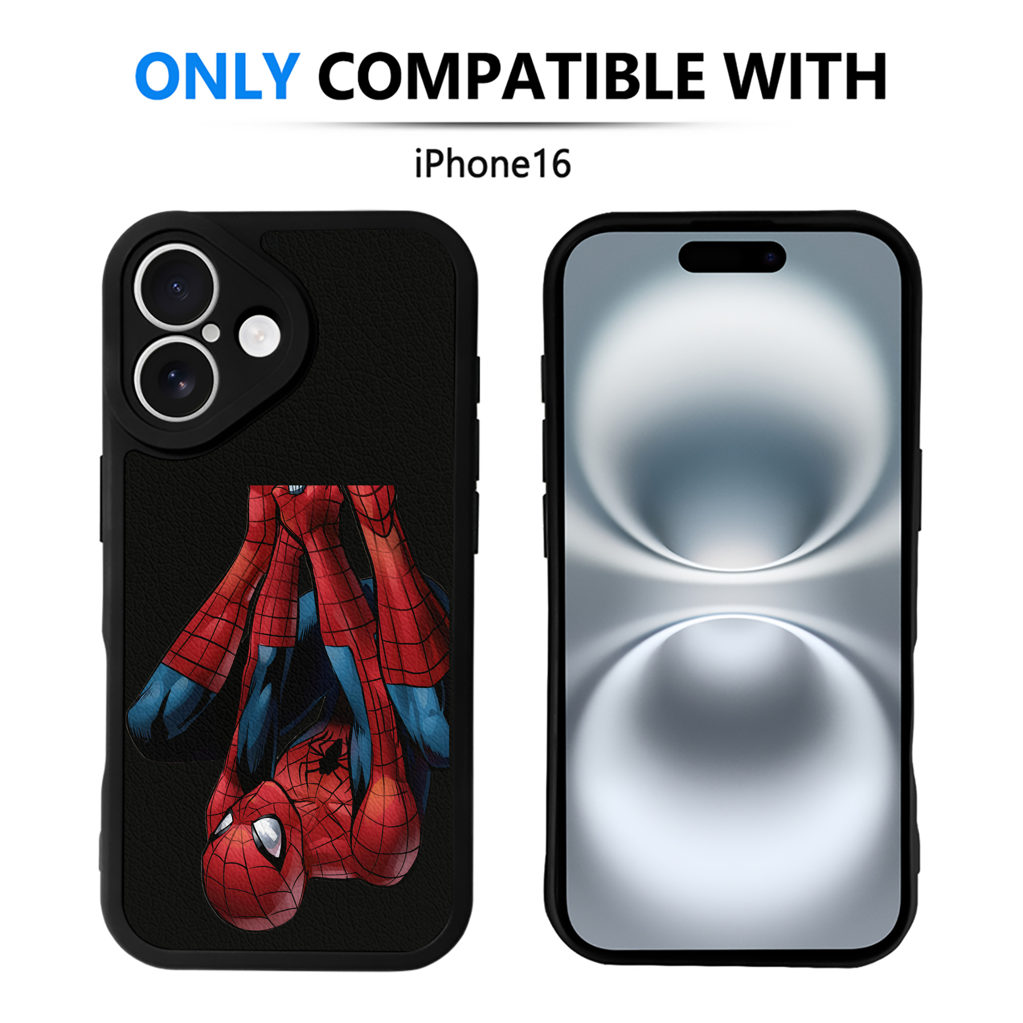 Spider Man スパイダーマン 【iPhone 16シリーズ対応】シリコンスマホケース（レザー調） 材質：シリコン